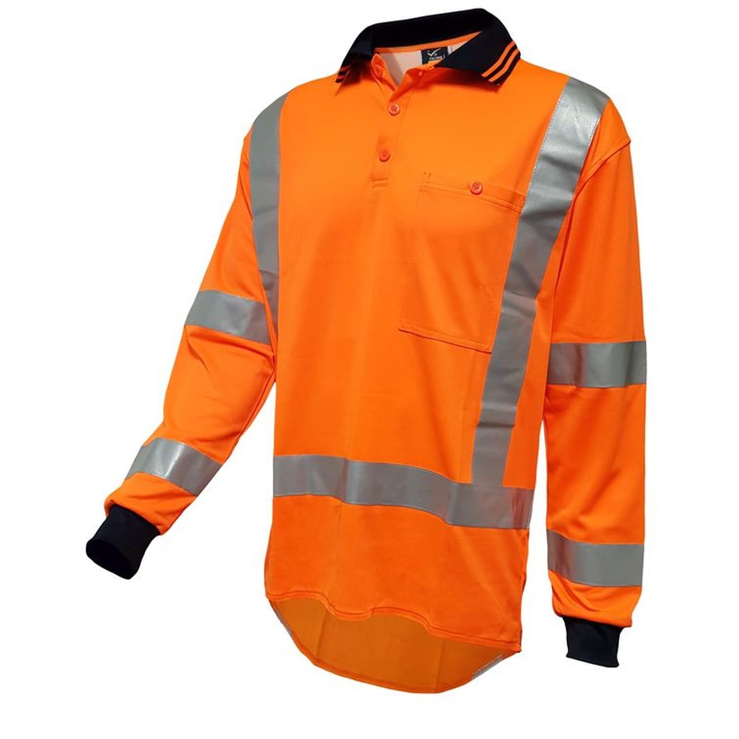 Mustang Wear Hi Vis TTMC-W17 Polyester Long Sleeve Polo